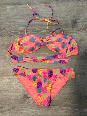 Ocean Pineapple Tropical Hawaiian Bikini Swimsuit Set